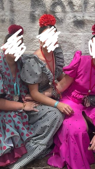 Traje de flamenca verde y negro