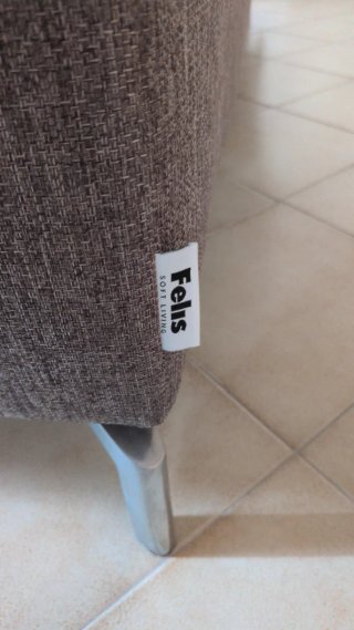 Divano 3 posti Felis tessuto grigio
