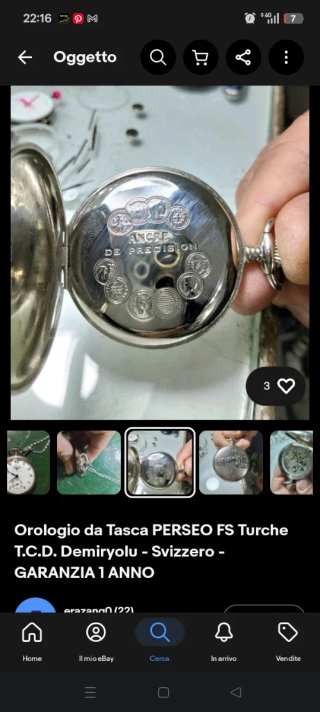 Orologio da Tasca Perseo T.C.D. Demiryolu Swiss Ma
