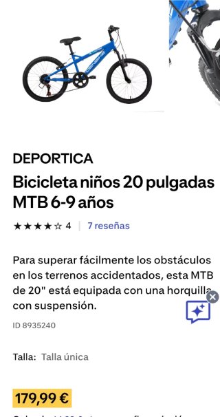 Bicicleta Infantil 20 MTB Deportica