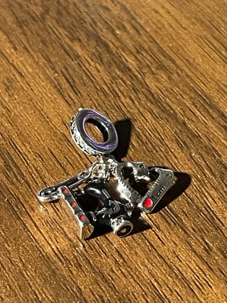 Colgante Máquina de Coser Corazón Plata baño