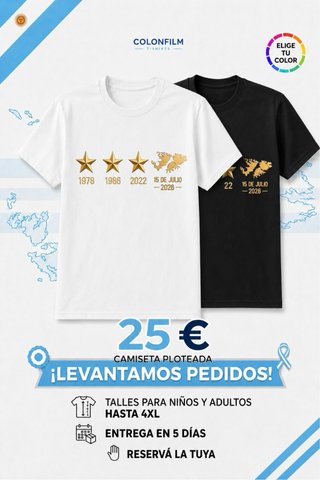 Camiseta Argentina Malvinas Estrellas 1978-2026