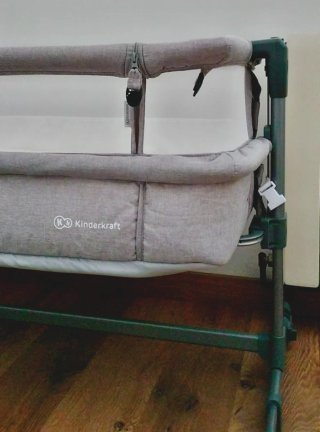 Cuna colecho Kinderkraft gris
