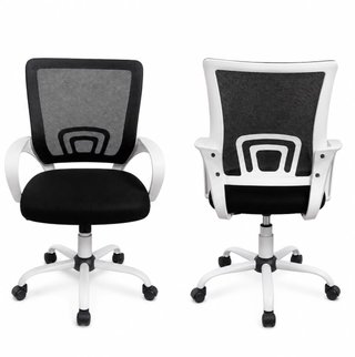 Silla de oficina ergonómica negra y blanca