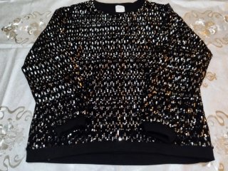 Suéter negro lentejuelas talla 10/140 cm