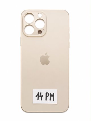 Cristal Trasero iPhone 14 pro max Dorado