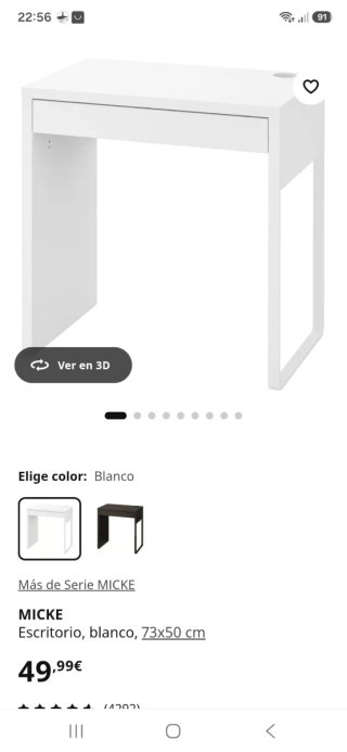 Escritorio y Silla Beige/Blanco