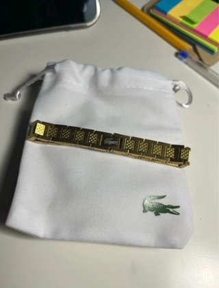 Pulsera Lacoste Metropole Dorada Original