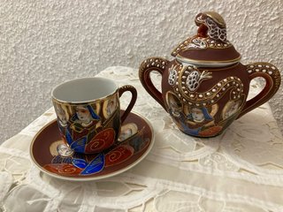 Juego té/café oriental porcelana de Japón.
