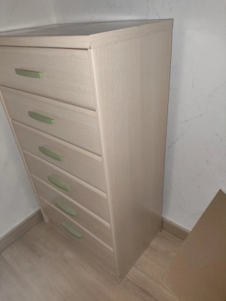 Cajonera 6 cajones beige y verde