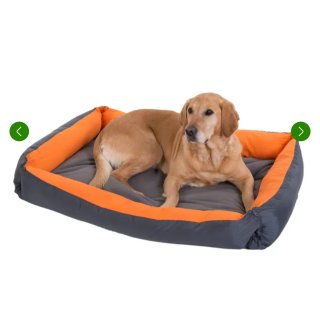 Cama para perros gris y naranja 110x80cm