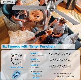 Ventilador de techo con luz 132cm