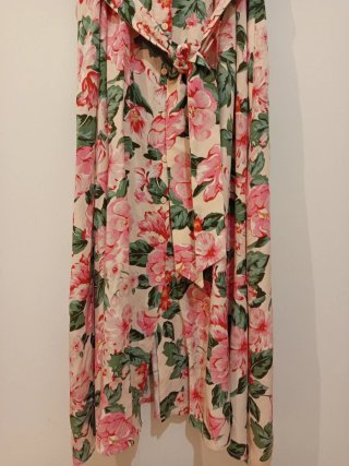 Vestido midi camisero flores Mango Talla XS