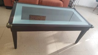 Mesa de centro madera y cristal