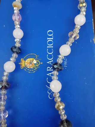 Collana pietre naturali grigio e bianco