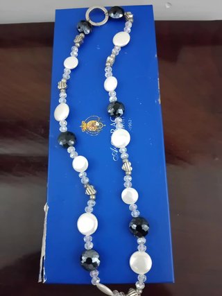 Collana pietre naturali grigio e bianco