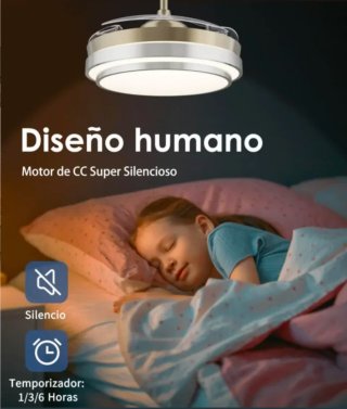 Ventilador de techo retráctil con luz