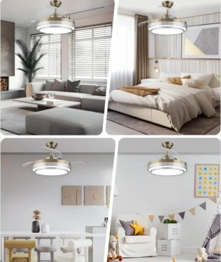 Ventilador de techo retráctil con luz