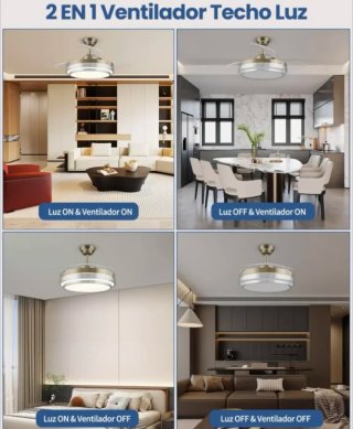 Ventilador de techo retráctil con luz