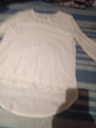 Blusa blanca encaje manga larga
