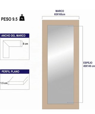 Espejo de pared blanco