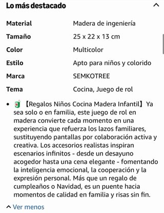 Accesorios Cocina Juguete Madera