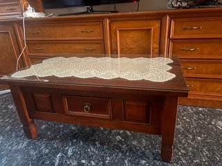Mesa de centro madera y cristal