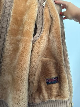 Chaquetón vintage ante y piel