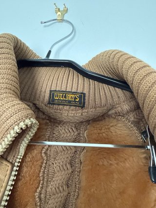 Chaquetón vintage ante y piel