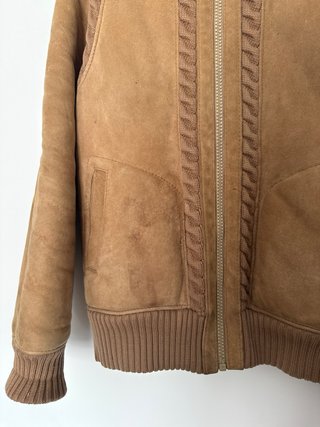 Chaquetón vintage ante y piel