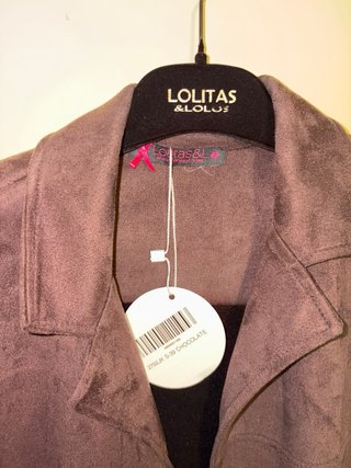 Chaqueta corta chocolate piel melocotón
