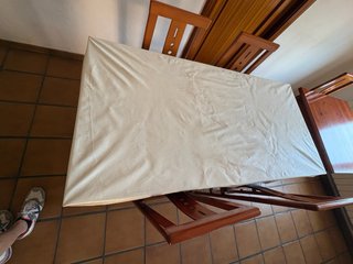 Mesa madera maciza 160x80 + 6 sillas