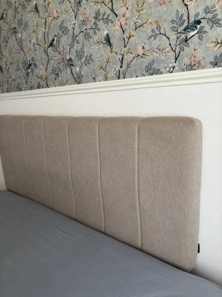 Cabecero de Cama Tapizado Beige/Gris 150cm