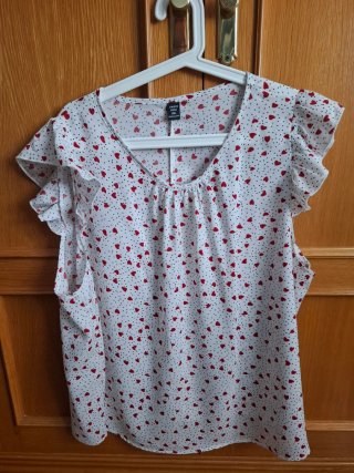 Blusa SHEIN Corazones Rojos Talla XXXL