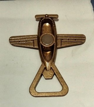 Abridor de botellas avión bronce