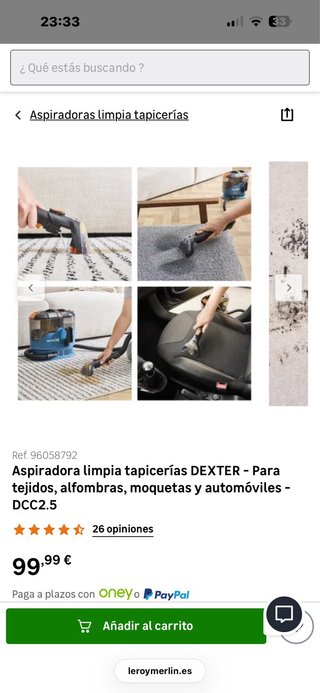 Aspirador Limpia Tapicerías Dexter DCC2.5