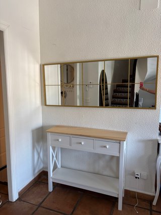 Consola blanca madera 3 cajones