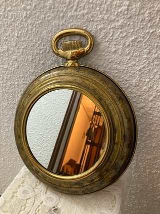 Espejo Pared Retro Dorado
