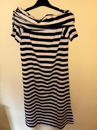 Vestido largo Lolitas&L rayas escote Bardot