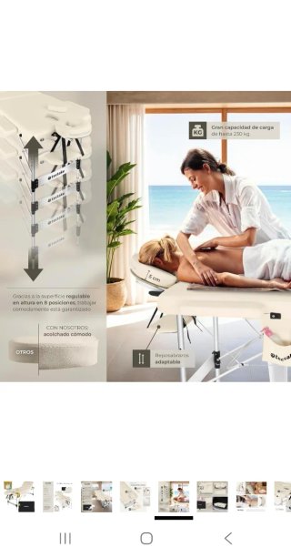 Cama para masajes beige