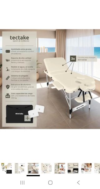 Cama para masajes beige