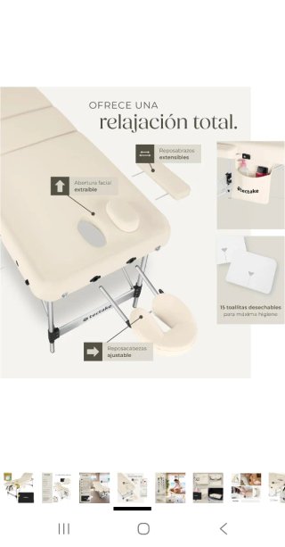 Cama para masajes beige