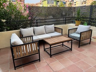 Celosías de jardín negras para terraza