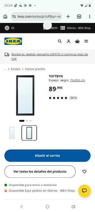 Espejo Ikea Negro Madera