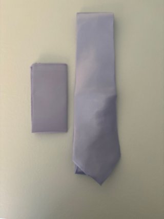Set cravatta e fazzoletto viola malva