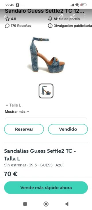 Sandalias Guess Settle2 TC Talla L negociable