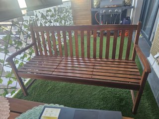 Conjunto jardín mesa y 2 bancos