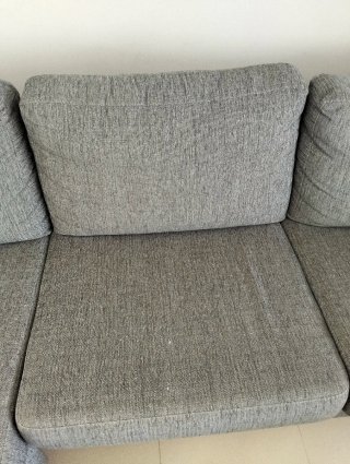Sofá chaiselongue gris tela