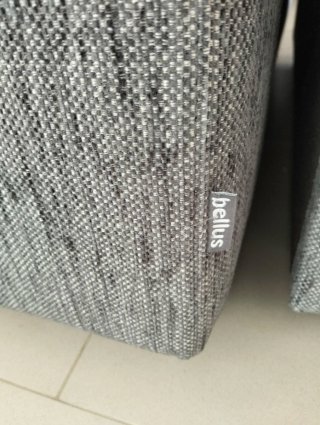 Sofá chaiselongue gris tela