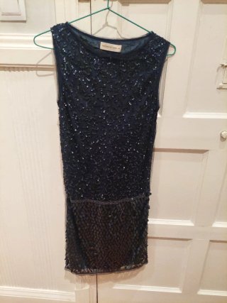Vestido lentejuelas Purificación García azul T.36